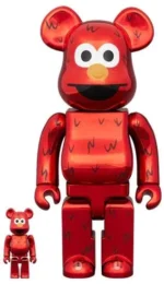 400% & 100% Bearbrick Set - Elmo (Chrome)