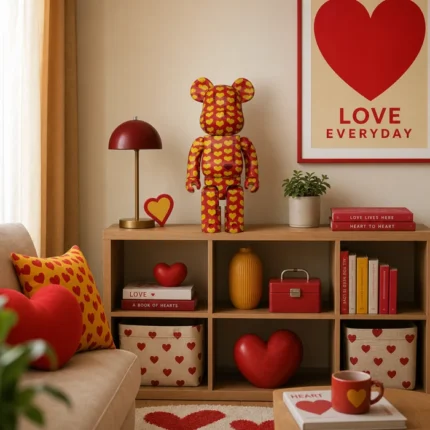 400% & 100% Bearbrick Set - Amplifier Yellow Heart (Reverse)