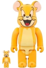 400% & 100% Bearbrick Set - Jerry Classic - Flocky Edition (Tom & Jerry)