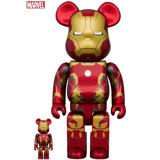 image_77_a4e00b72-183f-4f95-a9a3-beb512a0cf00_608x 400% & 100% Bearbrick - Iron Man - Mark 43 (Infinity Saga)