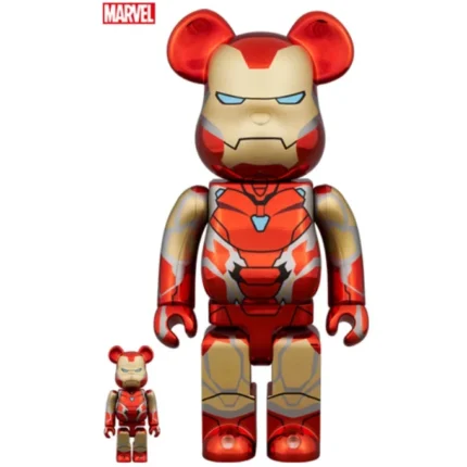 400% & 100% Bearbrick - Iron Man - Mark 85 Chrome Edition (BWWT3)