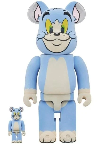 400% & 100% Bearbrick Set - Tom Classic - Flocky Edition (Tom & Jerry)