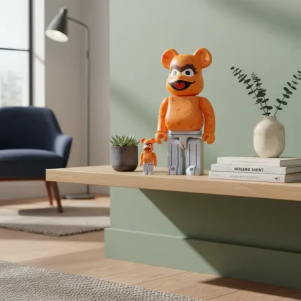 400% & 100% Bearbrick Set - Oscar The Grouch - Original Orange Edition (Sesame Street)